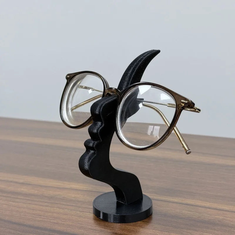 Minimalist Human Profile Eyeglass Holder 3D Printed Side Face Stand for Glasses Fun Practical Desk Line Art Decor Ornament