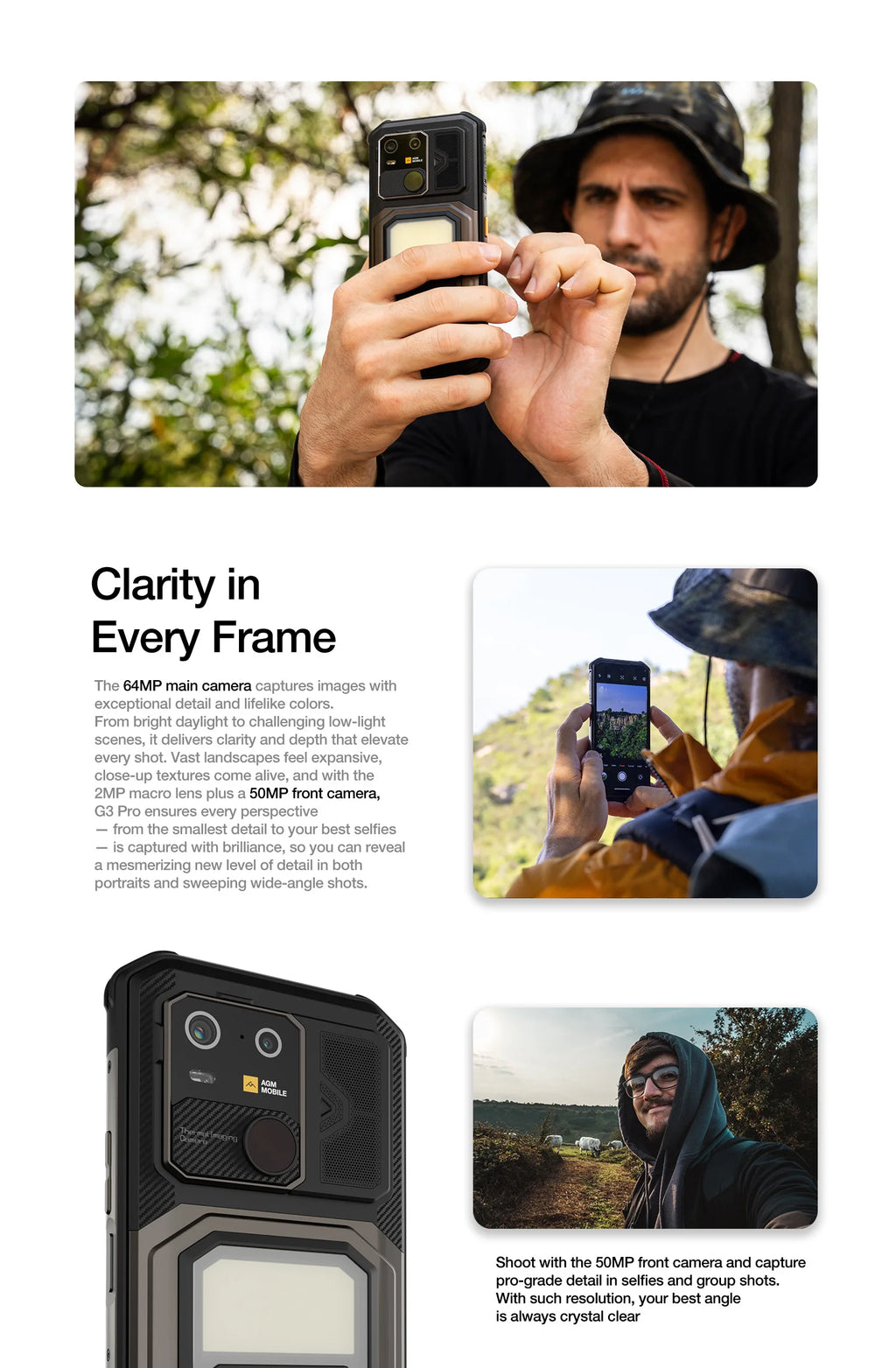 AGM G3 PRO 5G Rugged Phone 512GB ROM +24(12+12)GB RAM Thermal Imaging Camera Smartphone Android15 Fast Charge  Wireless Charging