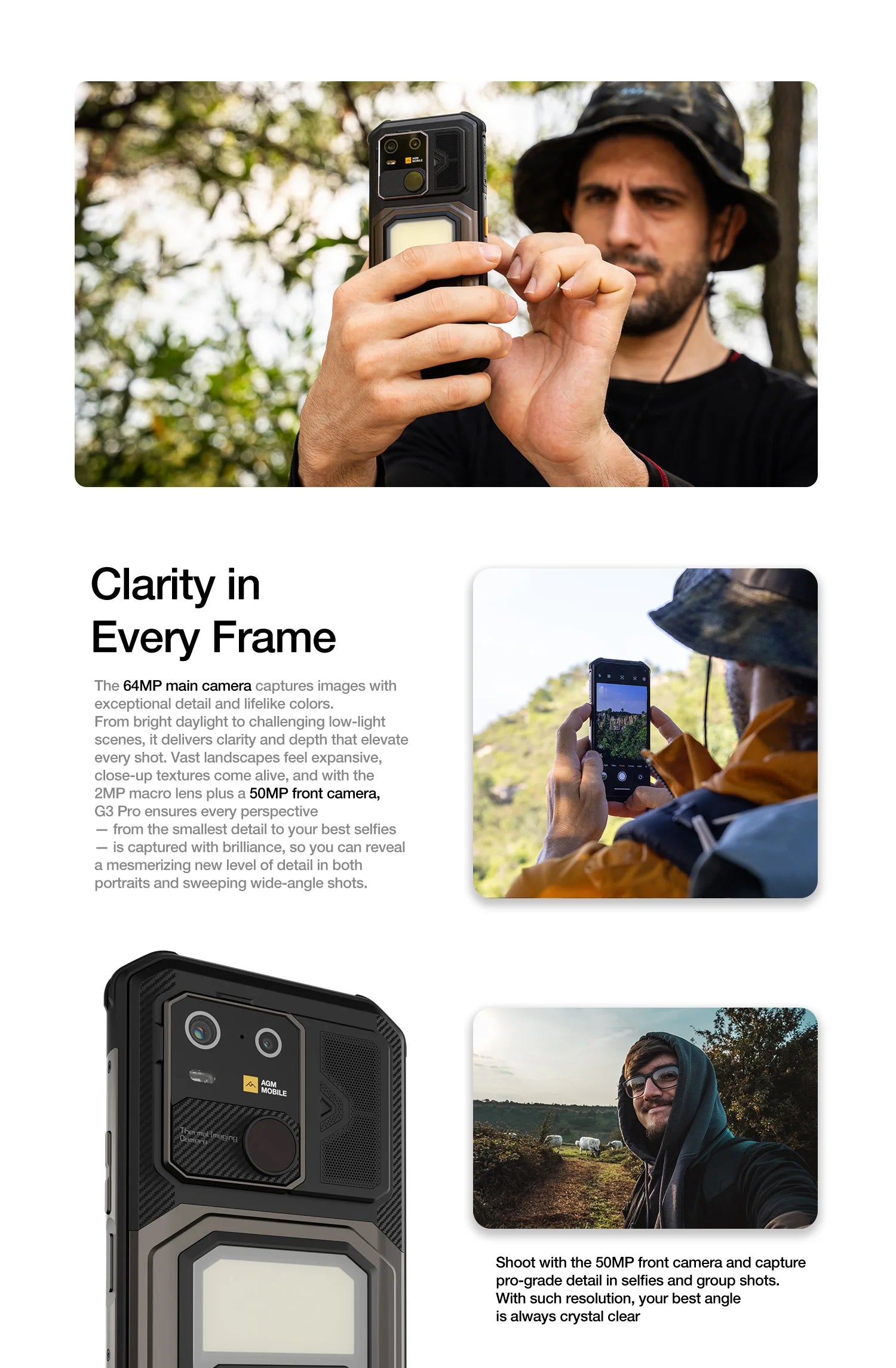 AGM G3 PRO 5G Rugged Phone 512GB ROM +24(12+12)GB RAM Thermal Imaging Camera Smartphone Android15 Fast Charge  Wireless Charging