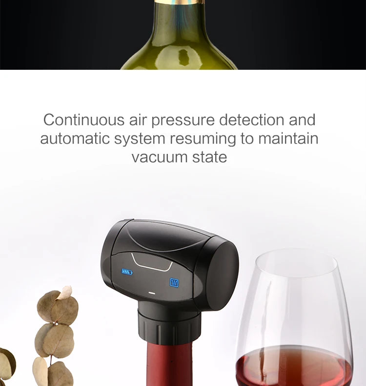 Electric Wine Saver Vacuum Pump with Wine Stopper Wine Bottle Sealer  wine cork vacuum wine bottle capAutomatic Vacuum Retain