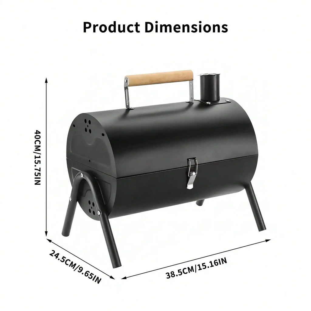 Portable Charcoal Grill - Compact Double Grill with Grill Plate for Camping, Picnics and Garden Use