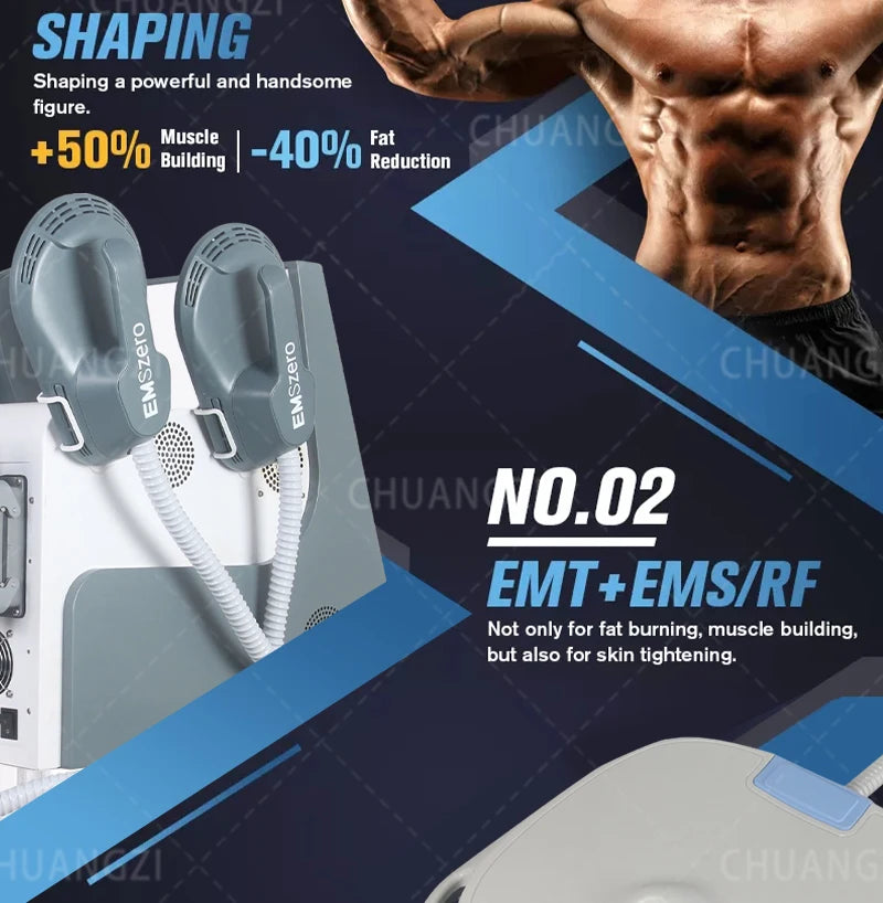 EMS MYOslim Body Sculpt Machine RF Sculpting Electromagnetic Stimulate Body Slimming Machines Muscle Build 6500W 4 5 Handles