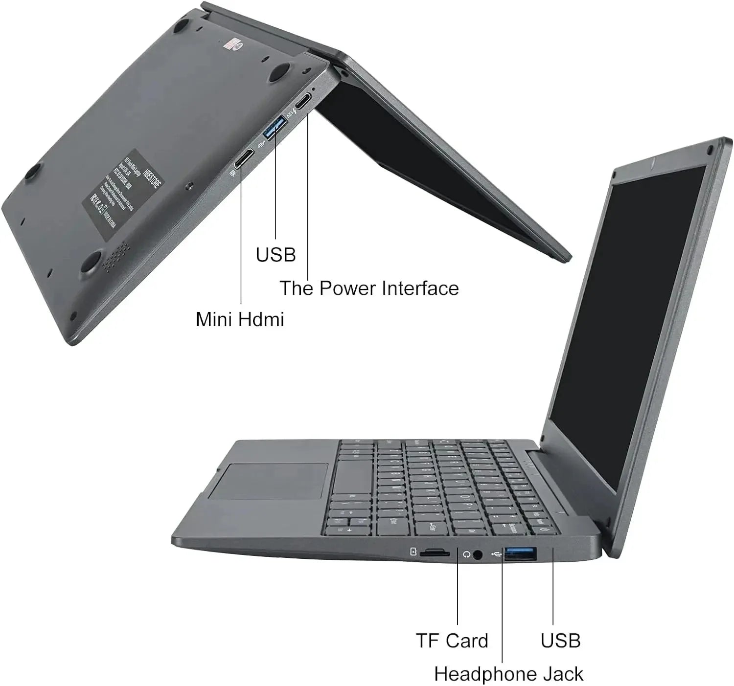 Factory price 10.1Inch Portable Laptop kids Mini PC Ultra Thin Notebook with Intel N4000 8GB RAM / 128GB Storage with Win 11 OS