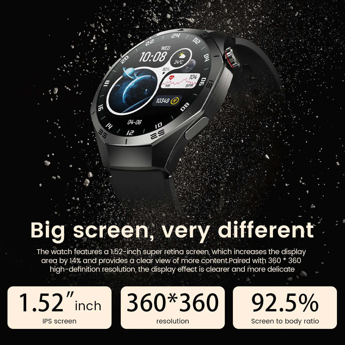 Smart Watch 5 Pro GPS NFC Smartwatch Men 360*360 AMOLED Screen Heart Rate Monitor Bluetooth Call IP67 Waterproof Men Smartwatch