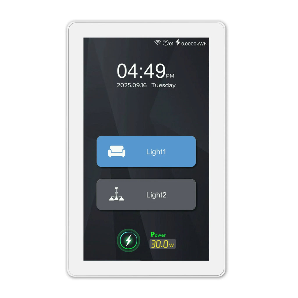 Tuya Smart Home 4-Inch Touch Screen Dual Control Switch 30w Fast Charging Intelligent Control Rechargeable Intelligent Switch