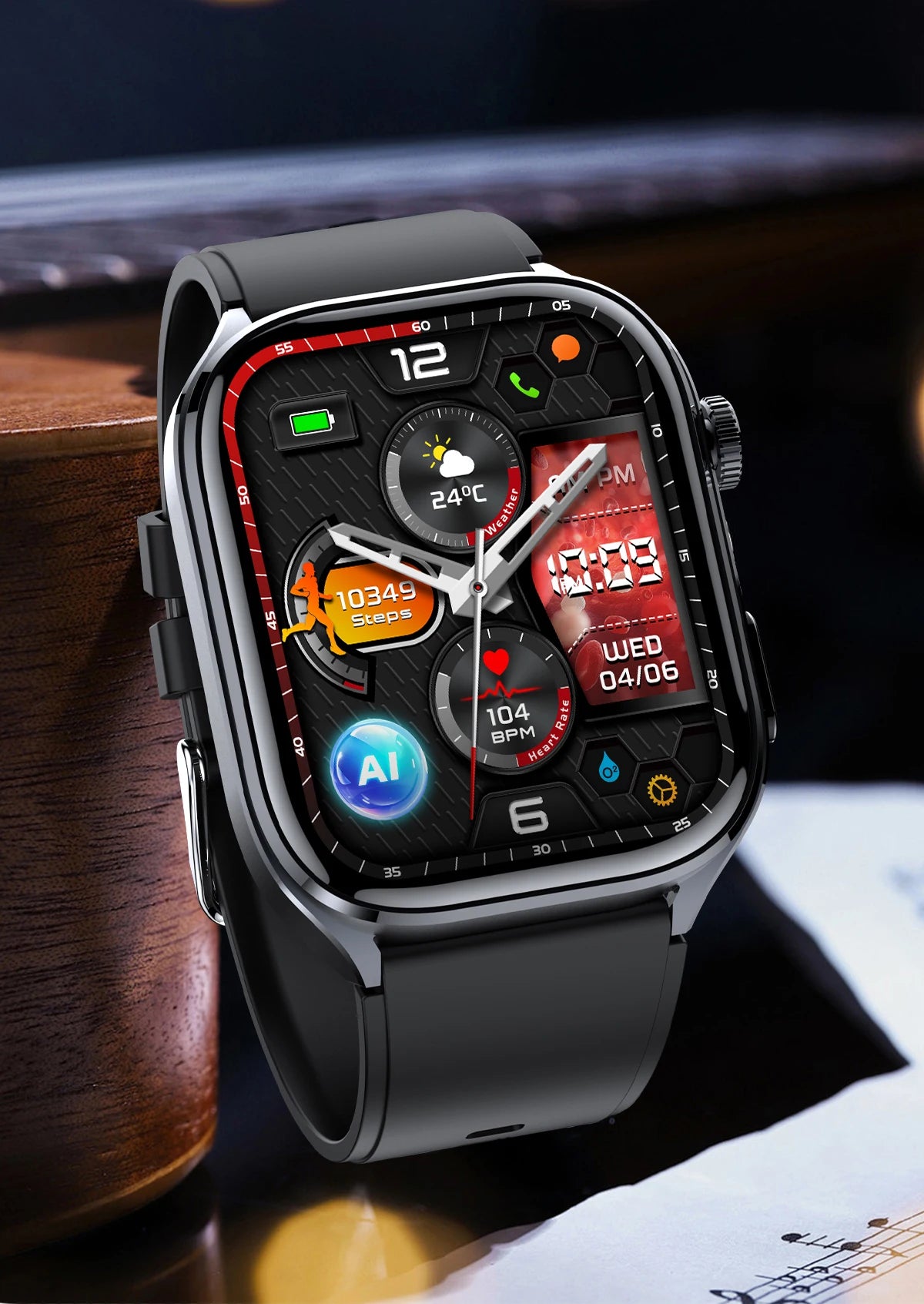2026New Accurate Diagnosis Smart Watch ECG Blood Oxygen BP Uric Acid Lipids HD AMOLED Screen BT Call Health Smartwatch Men Women