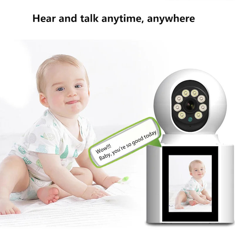 Ease Life App 3MP Video Calling Camera with Screen 2.4G Indoor Home Security Auto Tracking Nanny Baby/Elder/Dog/Pet IP Camera