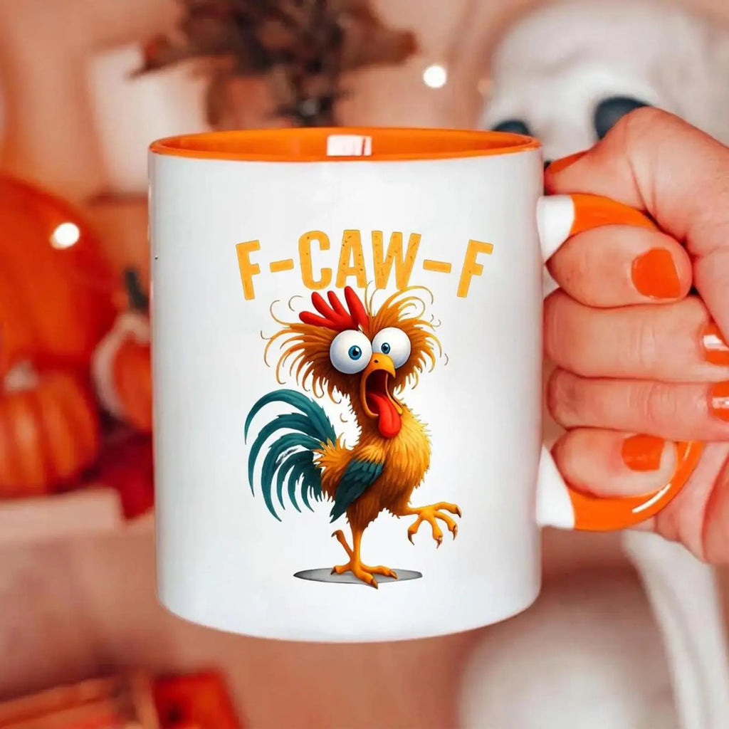 Funny F-Caw-F Chicken Coffee Mug 350ml Novelty Beverage Container Ceramic Coffee Mug Tea Cup Gifts For Men Women Friends Family