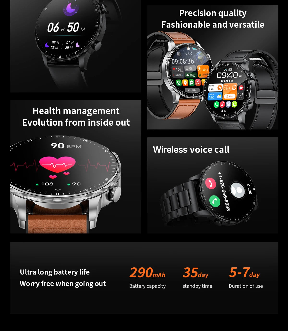 LIGE 2026 New Smart Watch Men Blood Oxygen Health Monitor Men's Watches AI Voice Assistant Bluetooth Call Men Sports Smartwatch