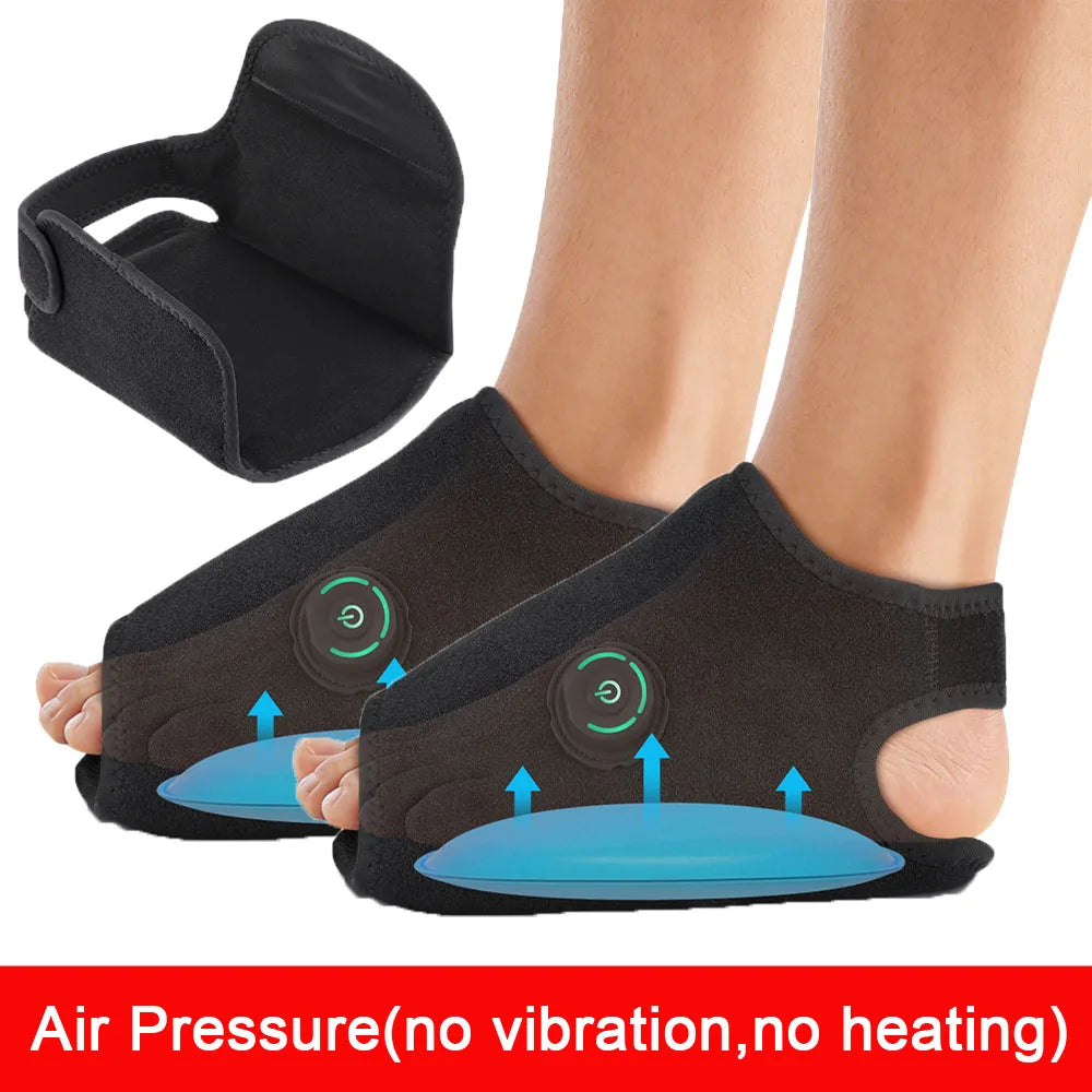 Ankle Air Compression Massager Heated Foot Wrap Support 3 Modes 4 Levels Thermal Sleeve Cordless Rechargeable Brace