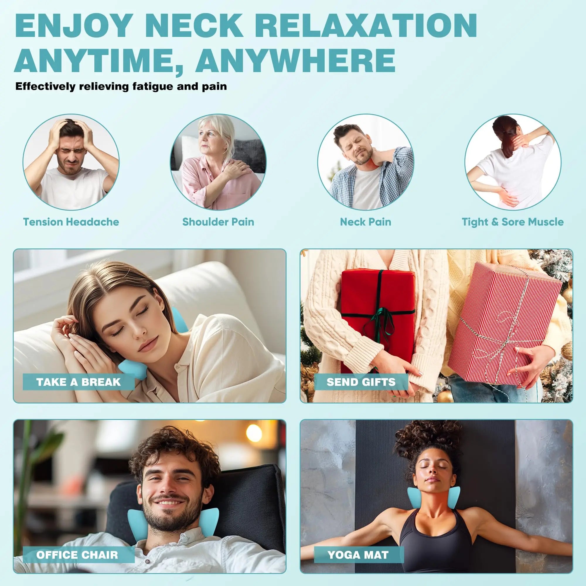 Portable Cervical Massager for Adult Cervical Repair Traction Neck and Head Acupoint Massage Pillow