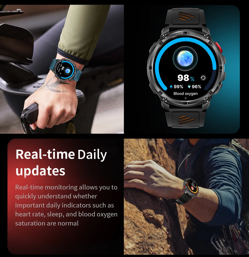 LIGE New Outdoor Sport Tracker Smart Watch Men 1100mAh Large Battery Long Standby Time Bluetooth Call IP68 Waterproof Smartwatch