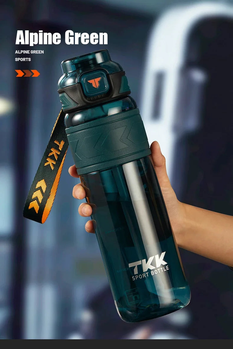 TKK 600/800/1000ml Sports Watter Bottle Tritan BPA free Straw Portable Leak-proof Plastic Drinkware Outdoor Fitness Kettle