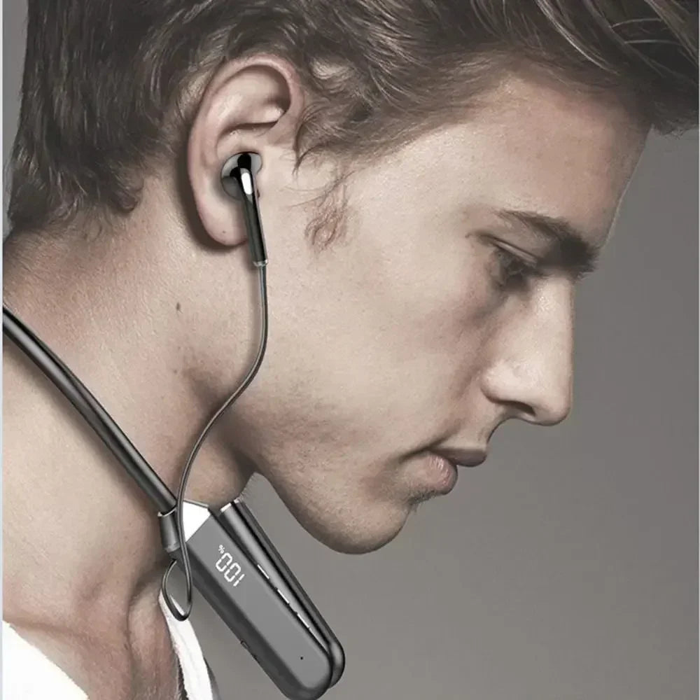 Waterproof Bluetooth Earphone Bluetooth Aluminum Alloy Wireless Headphones With Microphone Bilateral Stereo Neckband Headphones