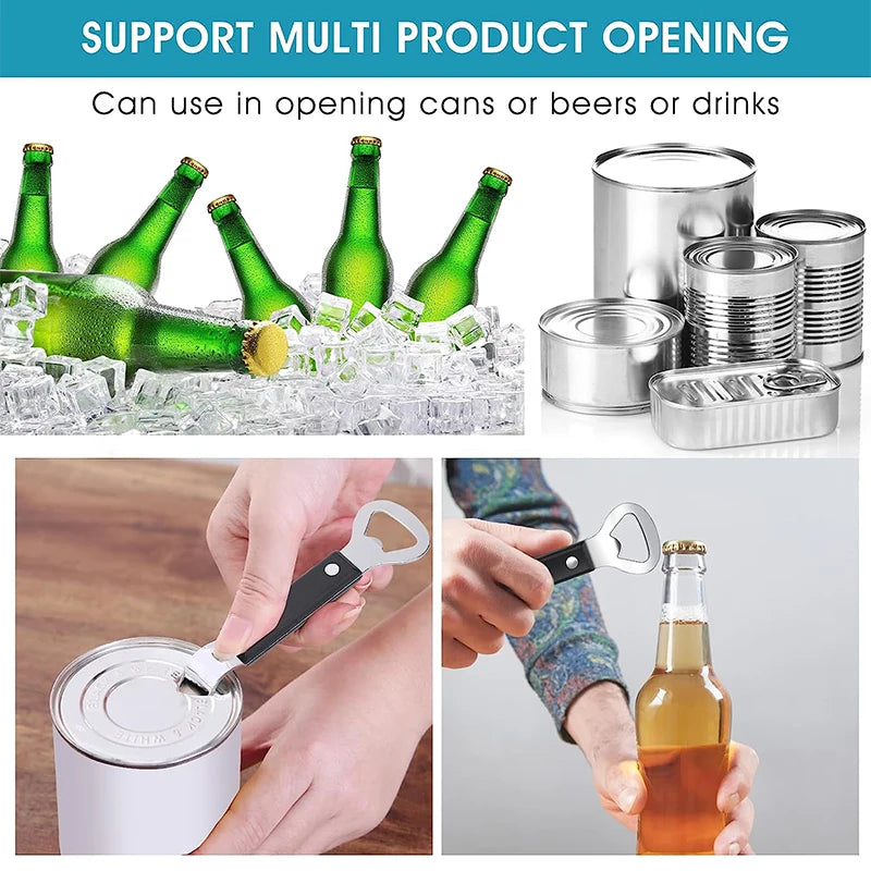 LMETJMA Can Punch Bottle Opener Manual Stainless Steel Can Beer Bottle Opener Small Bottle Opener Can Tapper for Camping JT177
