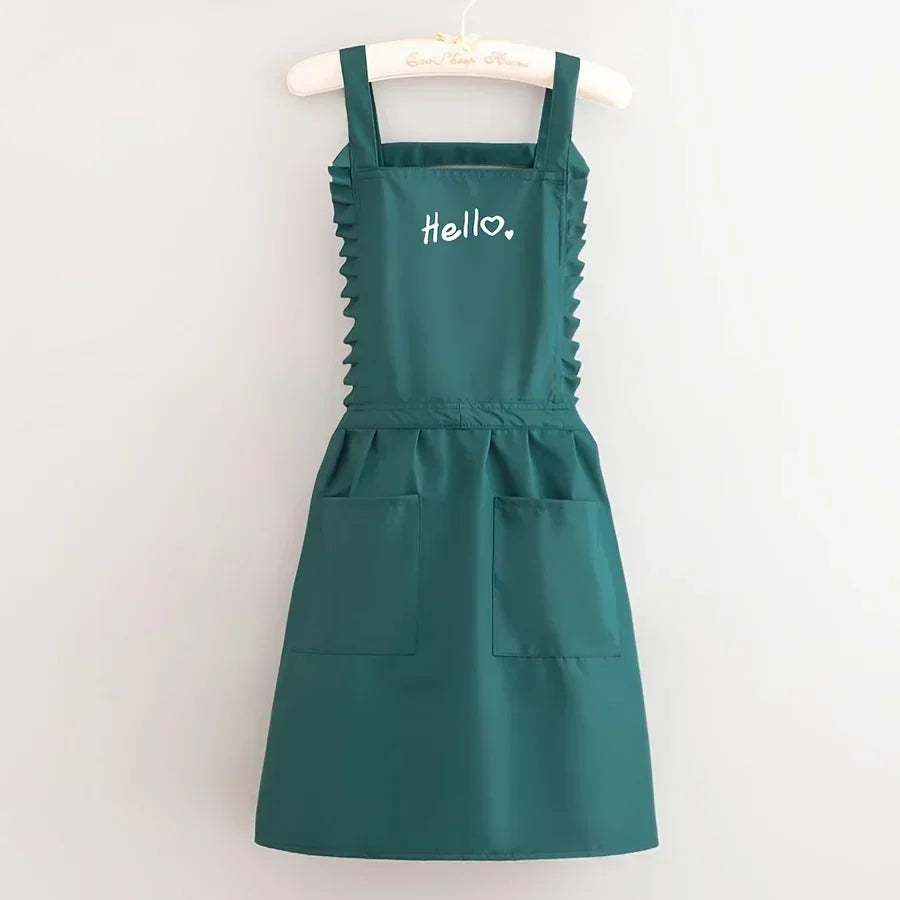 Princess Style Apron, Waterproof Floral Restaurant Barista Work Uniform Apron, Suitable For Restaurants/Hotels/Gardening