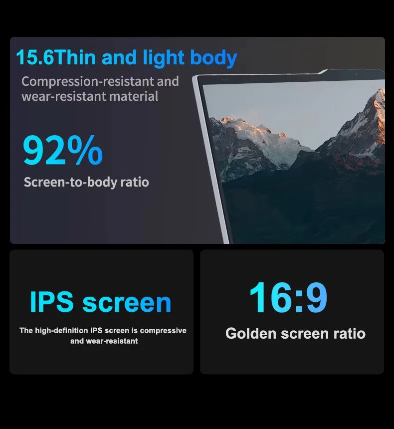 2026 Windows 11 15.6" Ultra Slim Portable Laptop intel Core  i9-9900U 16GB RAM 1TB 2TB SSD Fingerprint Office Gaming Laptop PC