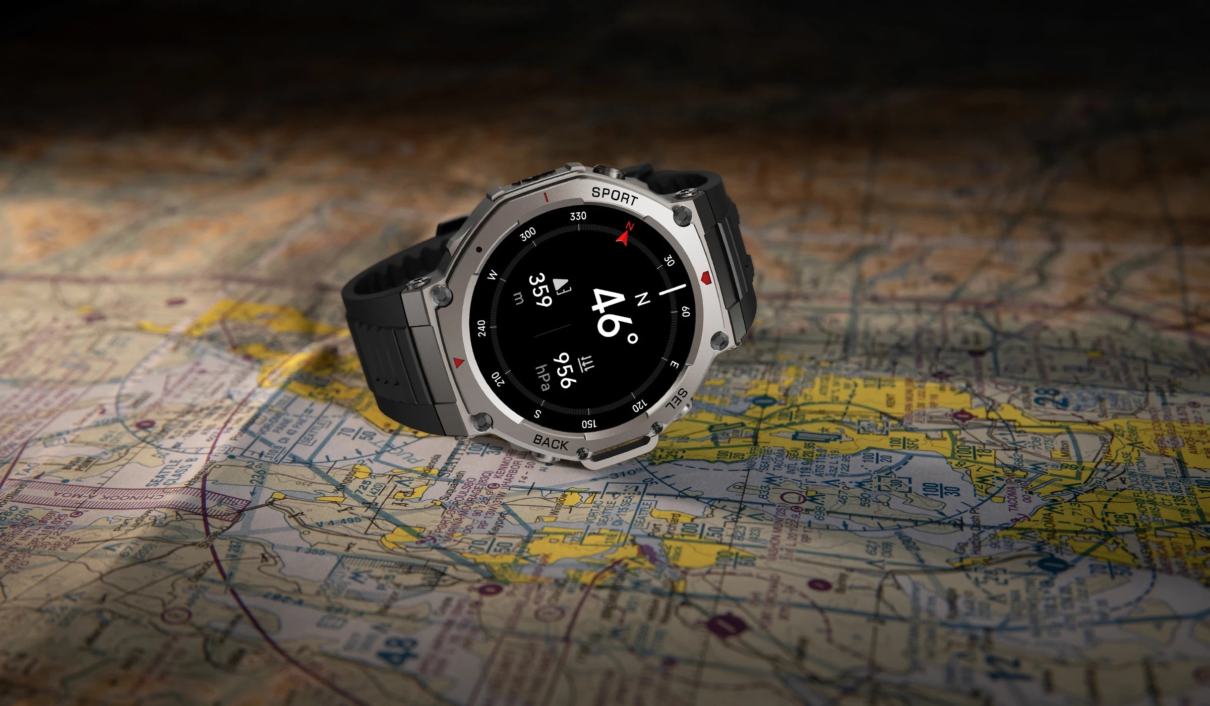 VWAR T-Rex 3 Pro Ultra Dual-Band GPS Military Smart Watch 48mm 10ATM Water-Resistant Compass Altimeter Smartwatch Men