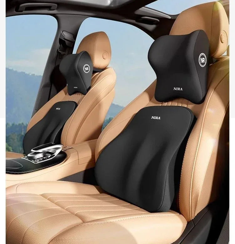 Memory Foam Car Universal Headrest Lumbar Cushion Back Cushion Lumbar Pillow Car Comfort Neck Pillow Car General Accessories