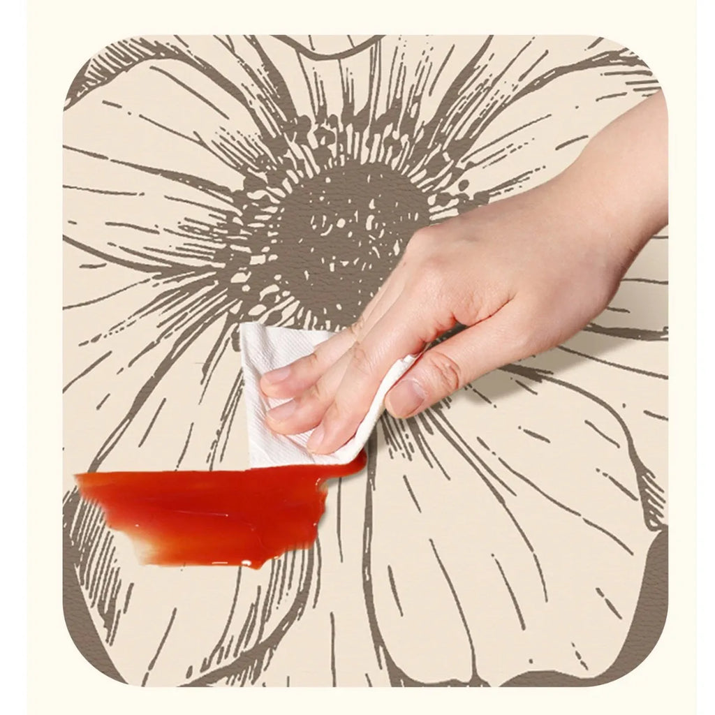 Nordic Style Kitchen Draining Mat Quick-Dry Home Coffee Machine Mat Dirt-Resistant Counter Mat Kitchen Dinnerware Placemat