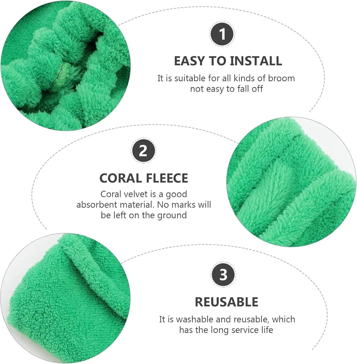 1 multifunctional coral fleece broom cloth cover floor mop, reusable ultra-fine fiber absorbent broom household cleaning accesso
