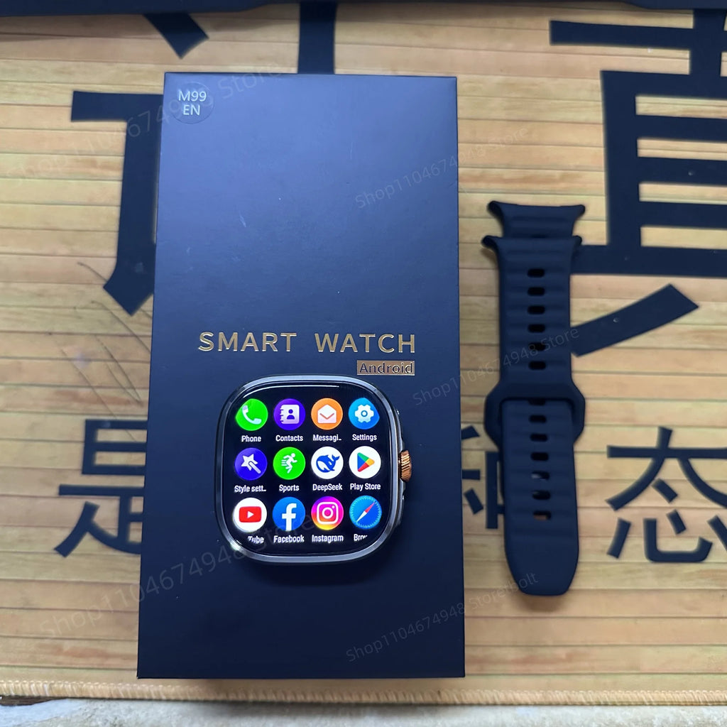M99 Smart Watch Android 10.0 Smartwatch With Sim Card Rotary Camera GPS WIFI Compass 512GB Storage 2.4inch larger Amoled Screen