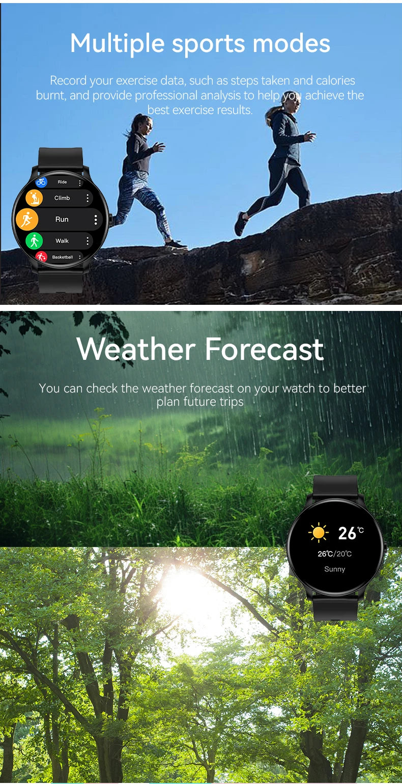 LXASFIT 2025 New Smart Watch Heart Rate Sleep Health Monitor Bluetooth Talk Ladies Sport Smart Watch for Android IOS