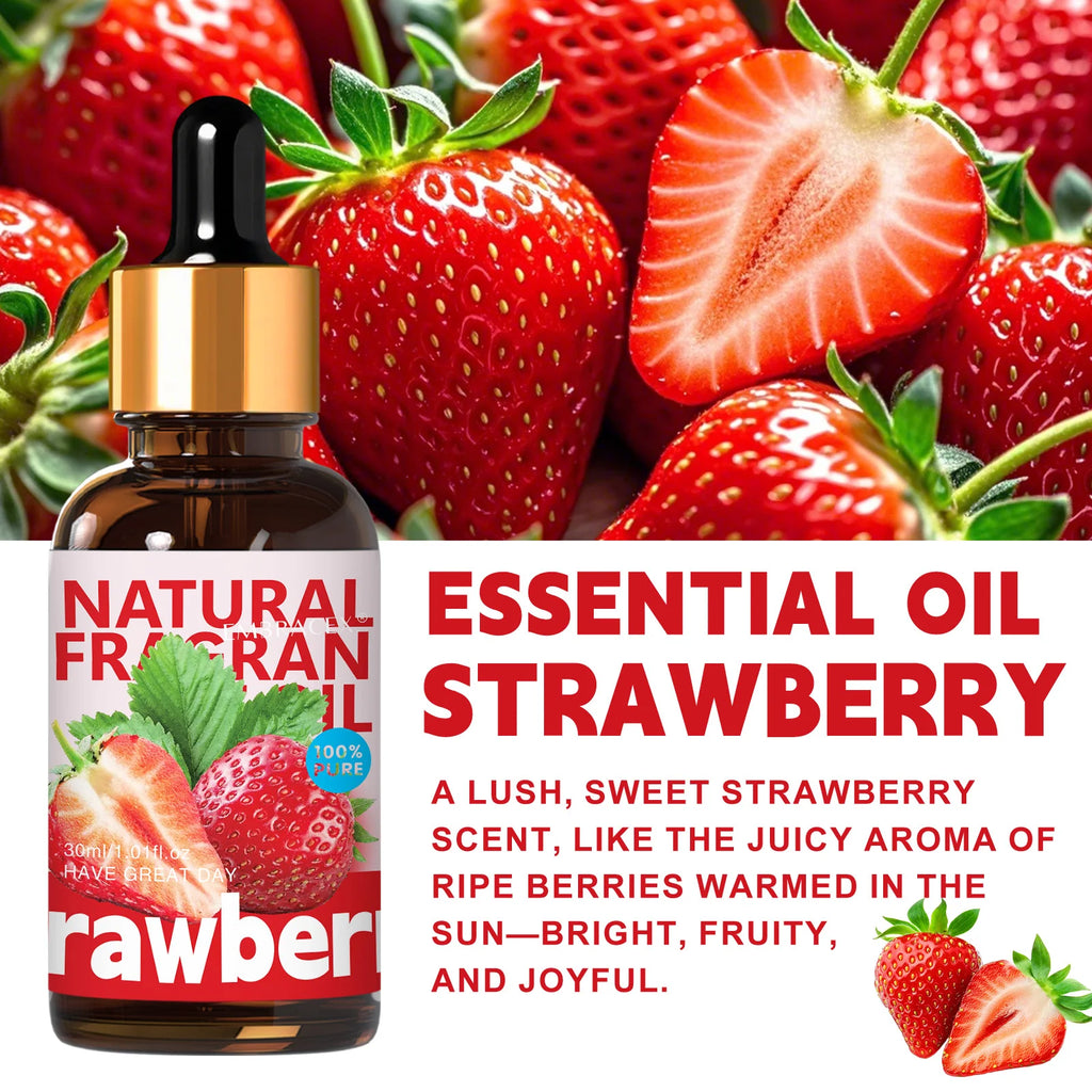 30ml Strawberry Essential Oil Long Lasting Fragrance for Aromatherapy Skin Care Massage Relaxation Holiday Gifts For Friends