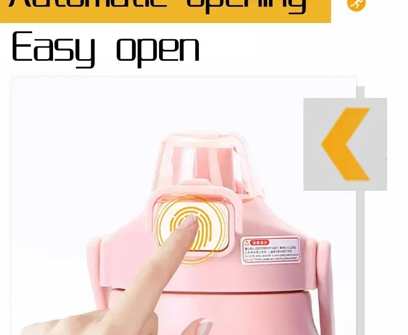 Thermos Vacuum Stainless Cup Thermal Cold Hot Insulated Stainless Steel Water Bottle with Straw Water Bottles