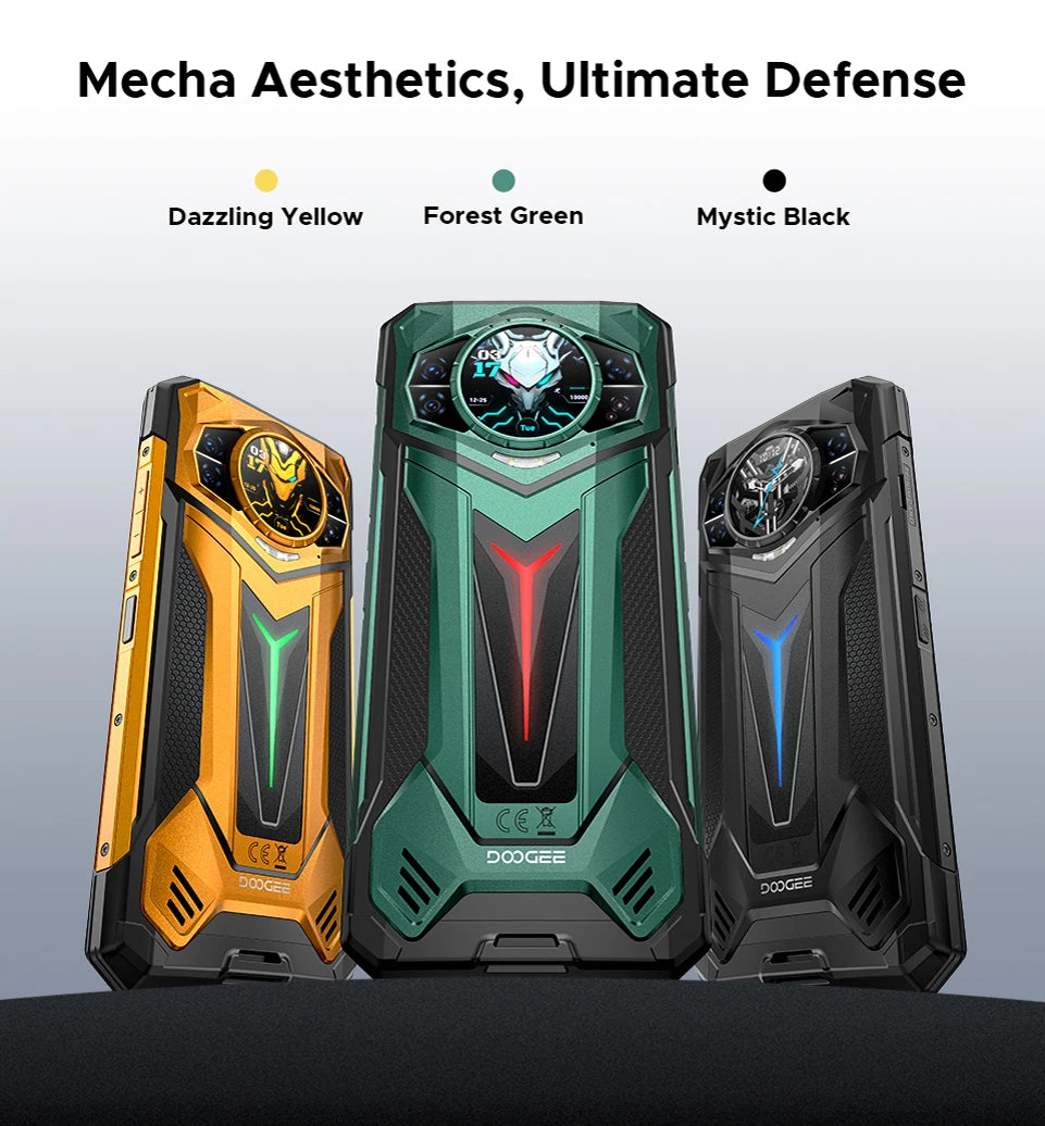 DOOGEE S200 Ultra 5G Rugged Phone 48GB+1TB Dimensity 7400 11000mAh Battery 66W 6.72” FHD+120Hz Breathing Light NFC Smartphone