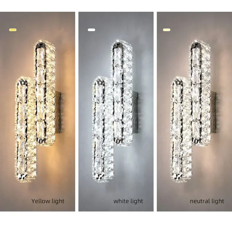 Postmodern Luxury Linear Crystal Wall Light Gold Metal Base G9 Led Wall Sconce 4 Styles Optional Bedroom Bathroom Hotel Lobby