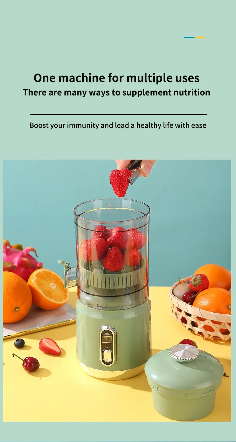 Electric Orange Juicer Portable Citrus Fruit Juice Extractor Pulp Separation Squeezer Machine USB Charge 600ml Smoothie Blender