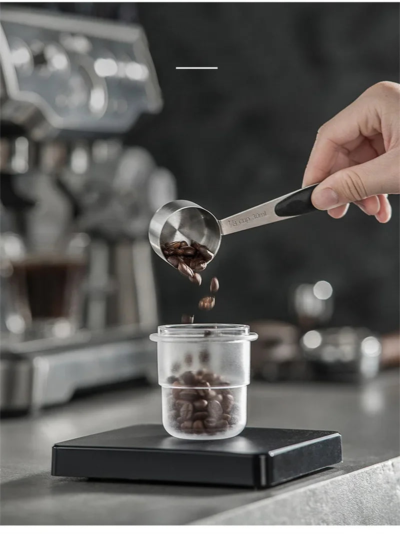 58mm Coffee Portafilter Dosing Cup Black Clear Espresso Sniffing Mug Coffee Dosing Cup Anti-flying powder Coffee Machine tools