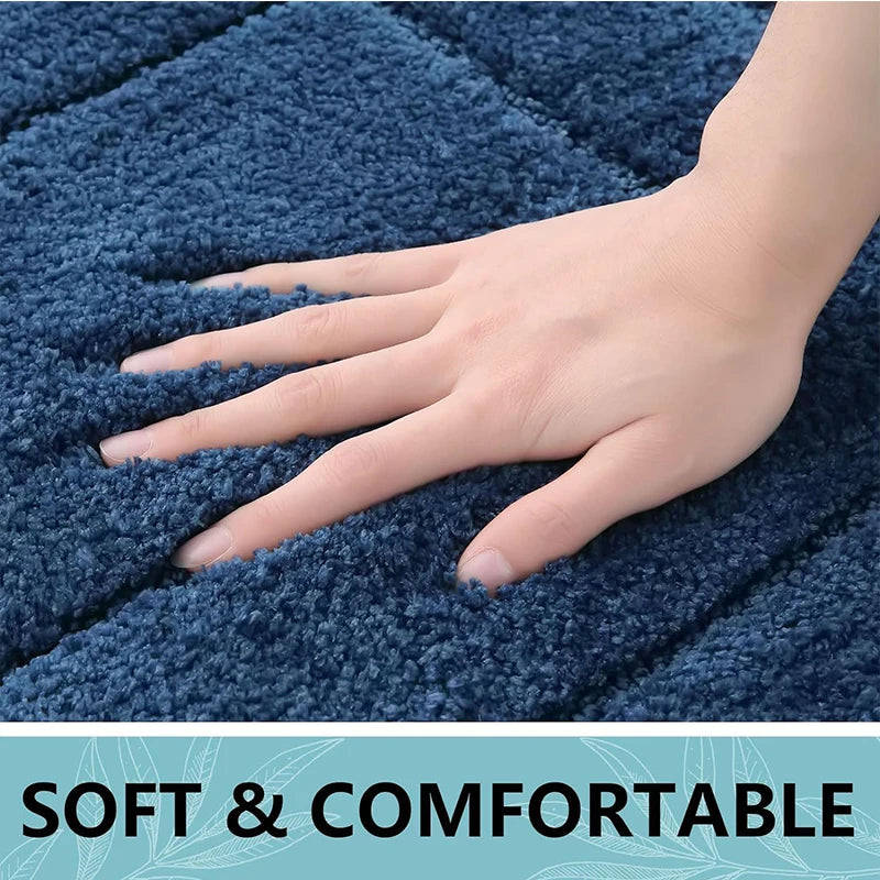 Homaxy Double Frame Velveteen Bathroom Mat Floor Mat Indoor Non Slip Door Mat Dirt Trap Absorbs Water Comfortable Bathroom Mat