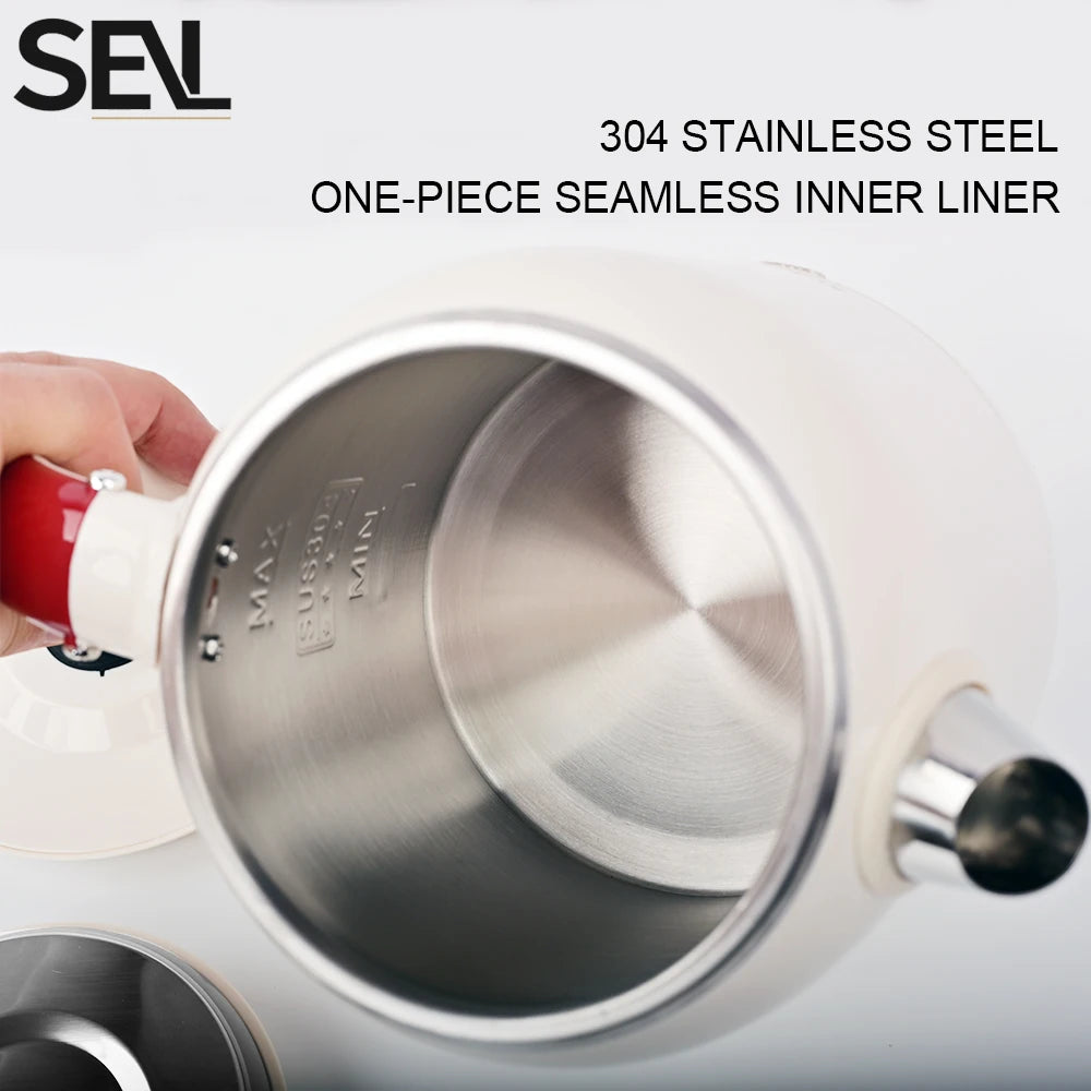 1.0L Anti-Scald Electric Kettle, Seamless Electric Kettle, 304 Stainless Steel Household Fast Boiling Kettle for Coffee Brewing