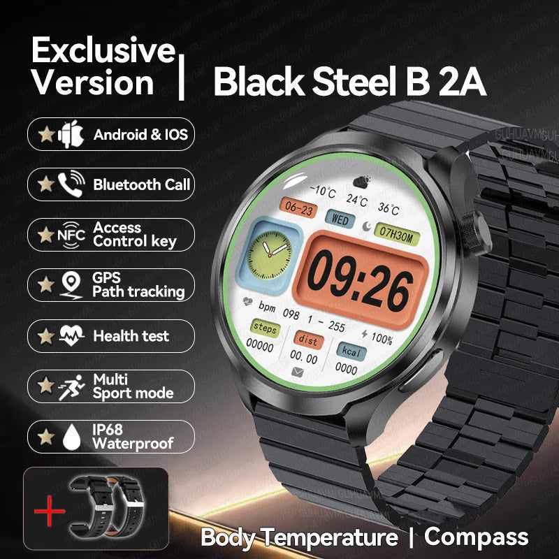 1.85-inch HD Sapphire Glass Smart Watch Men's GPS Movement Track NFC Bluetooth Call  Lingdong Island Health Detection Smartwatch