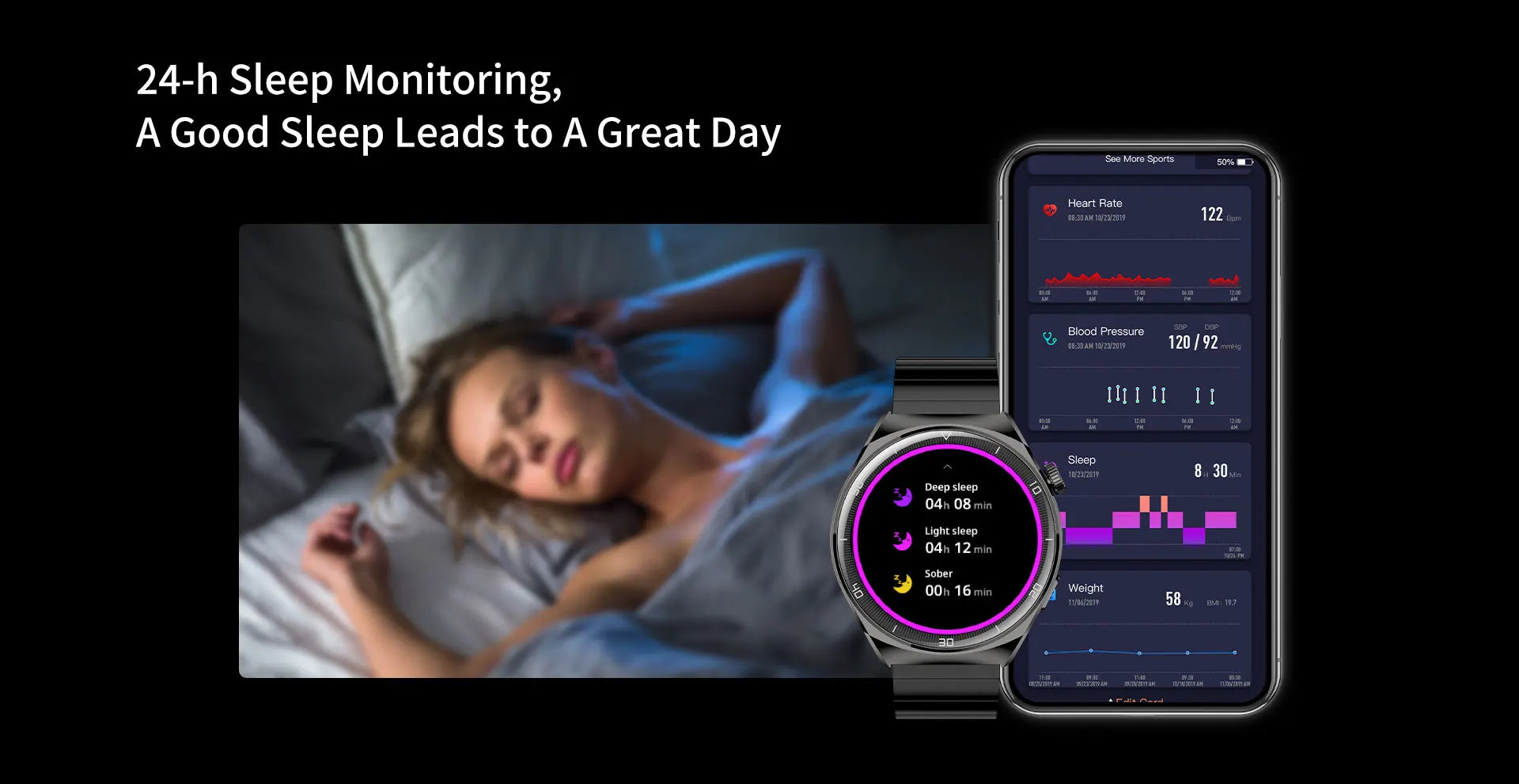 Aurafit Smartwatch NEXA 2/AM05 Bluetooth Chamada, Tela AMOLED 1.43", IP68, Monitor Cardíaco e SpO2, Bateria 300mAh metal de luxo