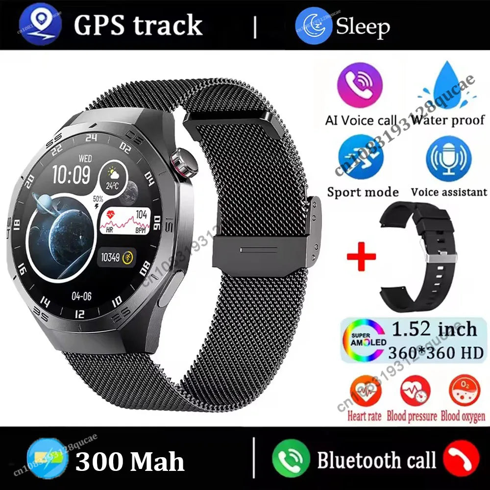 2026 Watch 5 Pro GPS Track Smart Watch Men 360*360 AMOLED Screen NFC Bluetooth Call Waterproof Health Monitor Man Smartwatch Hw1