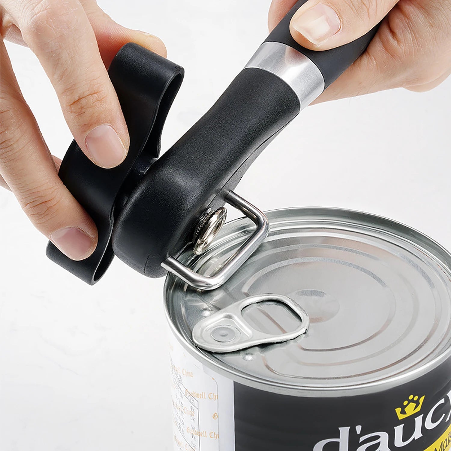 Plastic Hand-actuated Can Opener Safety Kitchen Tools Easy Grip Side Cut Manual Opener for Cans' Lid Kitchen Gadgets