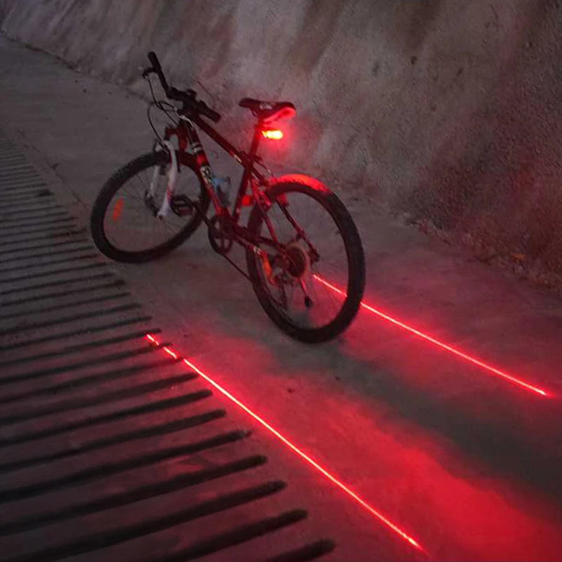 Bicycle Bike LED Lights  2 Lasers 5 LED Waterproof Cycling Taillight Safety Warning Taillight MTB Bike Rear Tail Lights