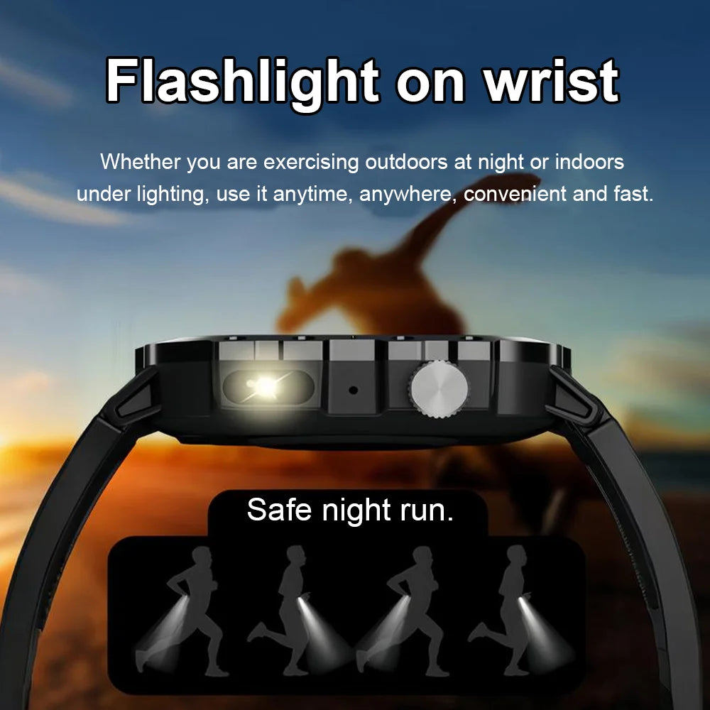 G.L Wear New Military Smart Watch Men Outdoor Sports Fitness Tracker Health Monitor 2.19 inch Bluetooth Talk Smart Watch