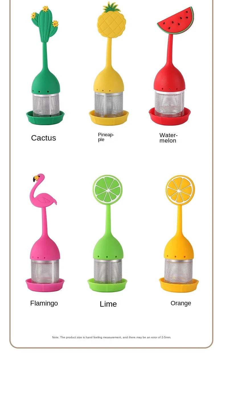 Creative 304 stainless steel silicone tea ball tea maker flamingo tea filter summer theme tea filter