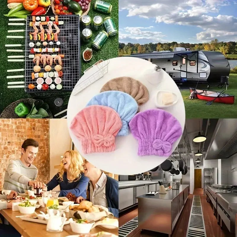 Quick Drying Hair Cap Women Bowtie Bathing Hat Microfiber Towel Superfiber Shower Cap For Spa Bathroom Accessories Shower Cap