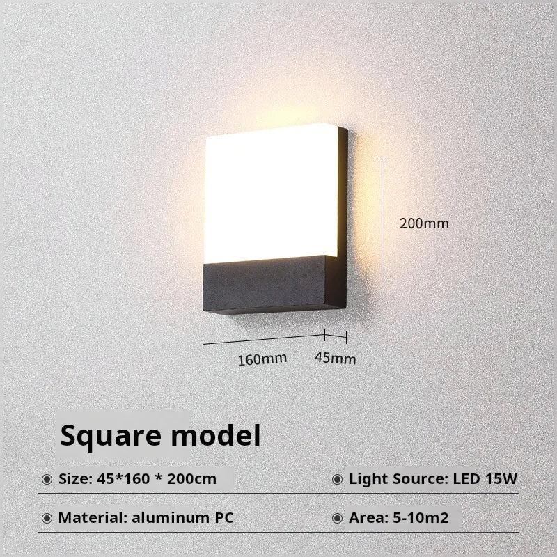 Outdoor waterproof IP65 minimalist ultra bright wall lamp villa courtyard entrance garden wall lamp exterior wall decoration