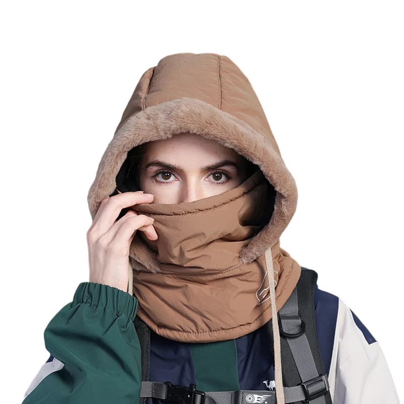 Unisex Plush Balaclava Hat Knitting Breathable Winter Women's Balaclava Hat Warm Neck Scarf With Face Mask For Outdoor Sports
