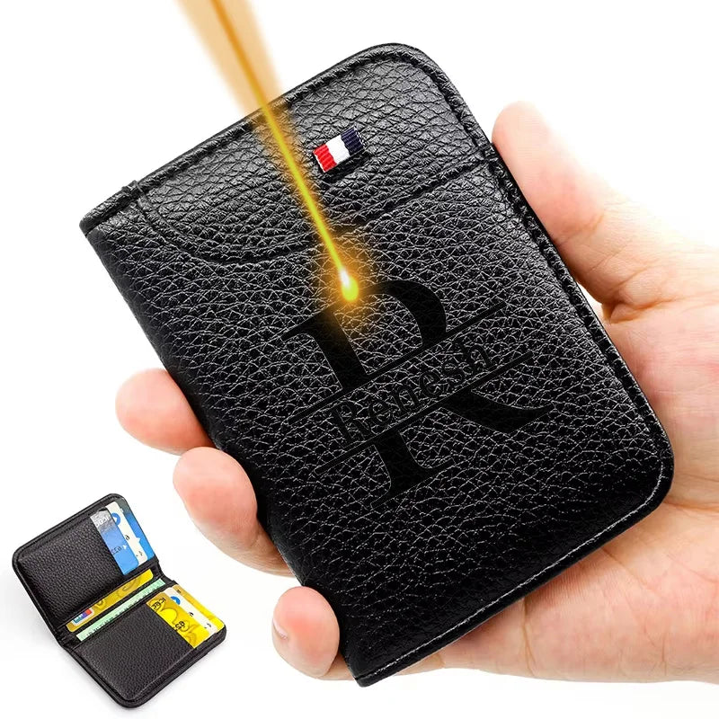 Customized Name Portable Super Slim Soft Wallet PU Leather Credit Card Wallet Purse Card Holders Men Wallet Thin Small Wallets