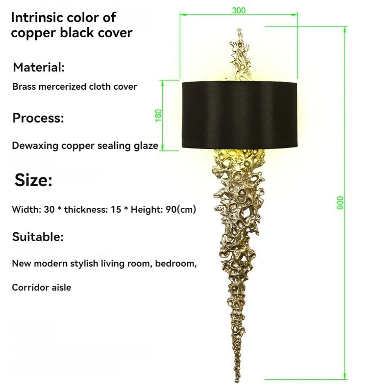 Later, All Copper Living Room Wall Lamps Model Rooms Corridors Lobbies Clubs Artistic Wall Lamps Simple Decorative Wall Light