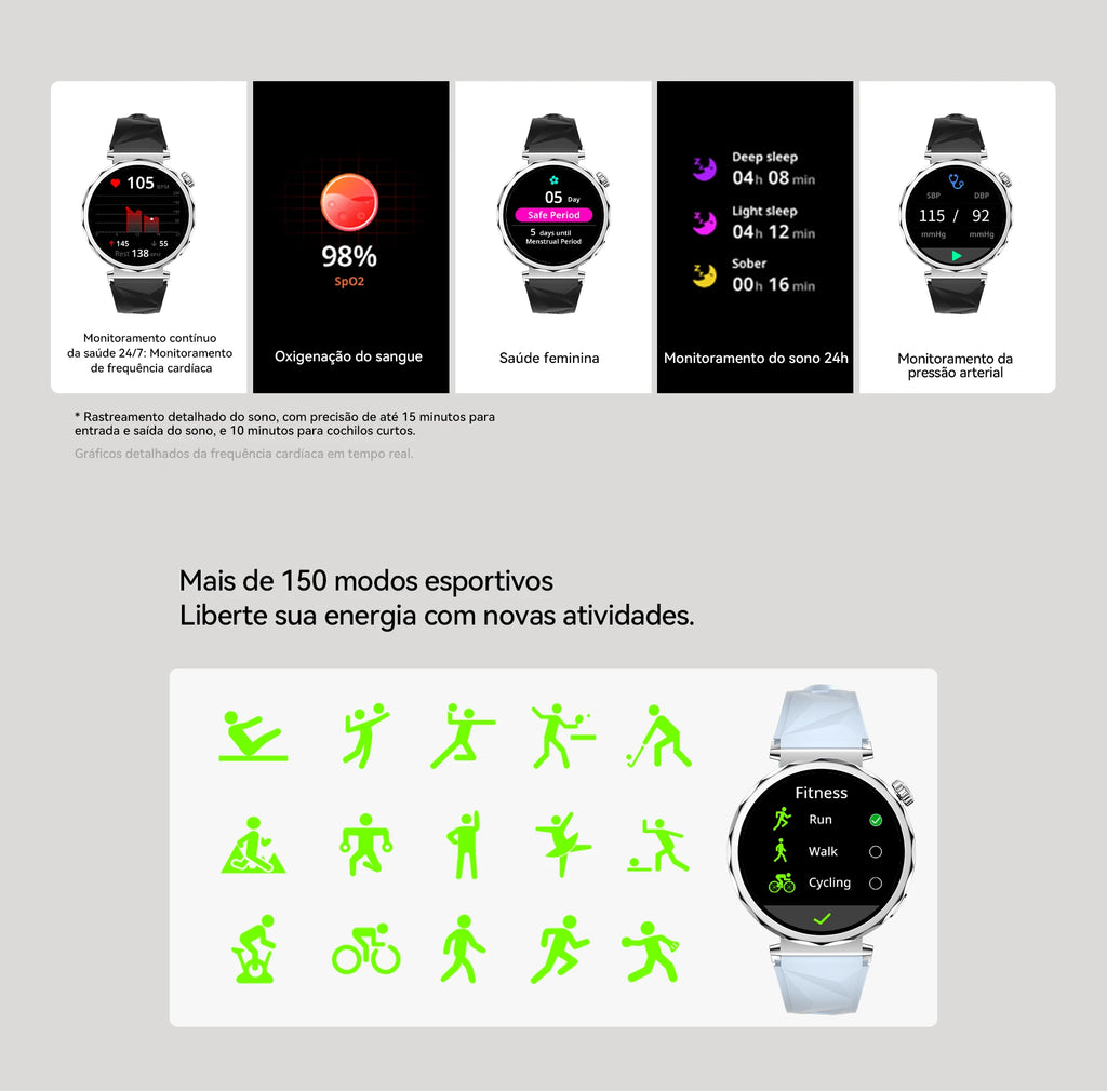 AURAIF ELLA 4: Women's Smart Watch with Multiple Sports Modes, Bluetooth Calls and Customizable Dials