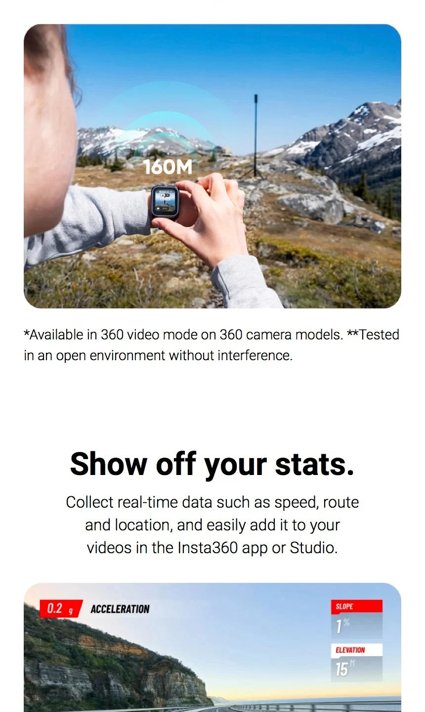 Insta360 X5 GPS Preview Remote With Built-in Mic All-in-one Watch Control For Ace Pro 2 Original Accessories