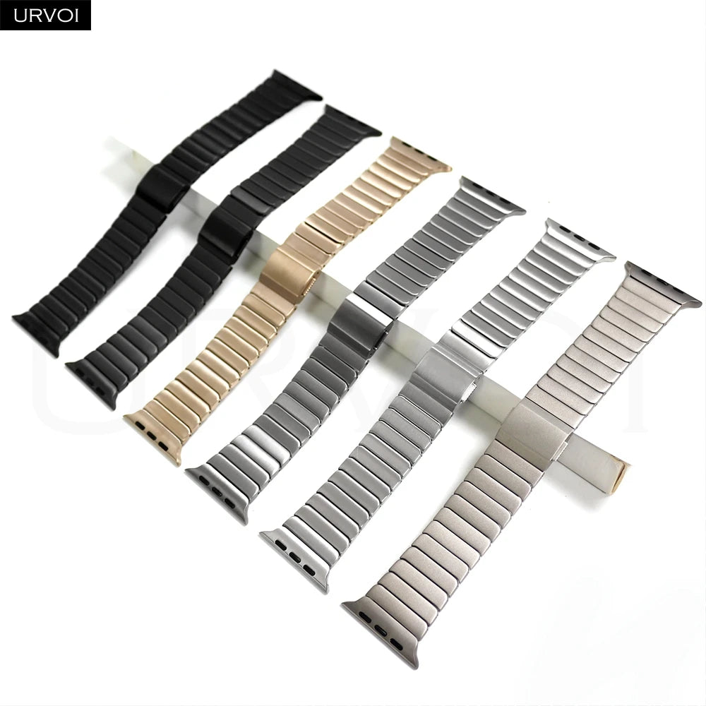 URVOI Titanium link bracelet for Apple Watch Ultra 3 2 Series 11 10 9 8 7 SE magnetic buckle strap wristband 45 49mm